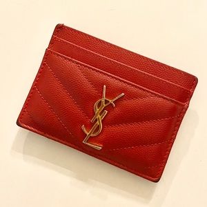 ***SOLD***Authentic red ysl card holder card case